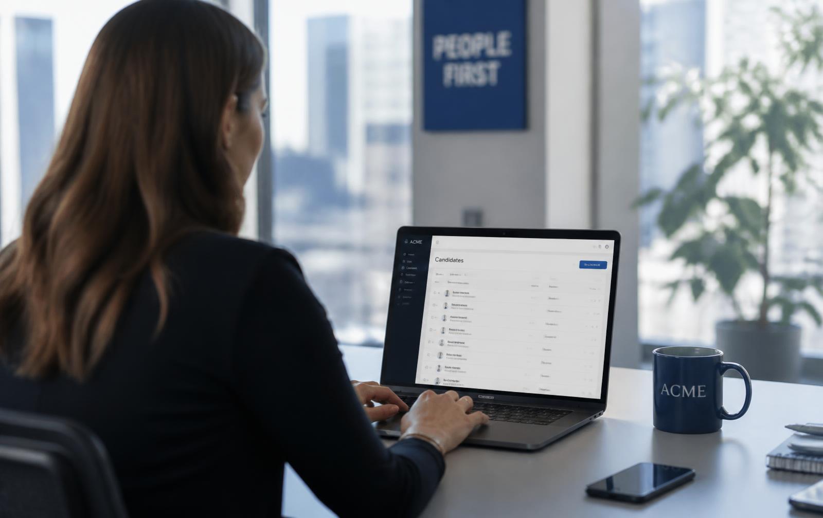 Recruiter reviewing a ranked candidate list in HireMatch
